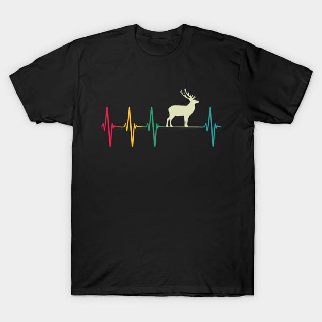 Deer Hunting Heartbeat EKG T-Shirt by Eyes4